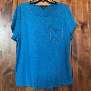 INC International Concepts Blue Short Sleeve Tee with Pocket